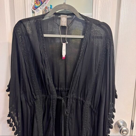Vince Camuto sheer swimsuit coverup w drawstring waist (OS)- new with tags! - Picture 8 of 11